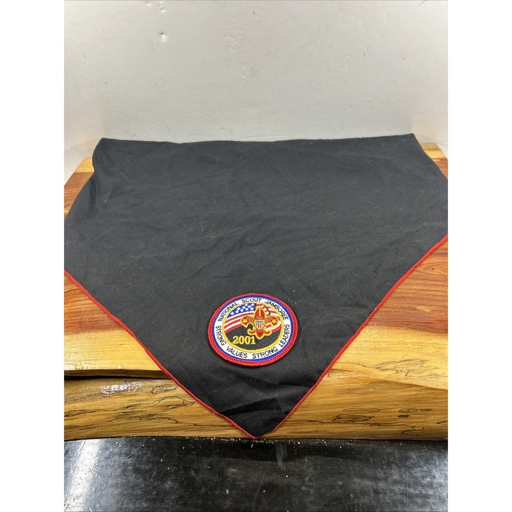 Cub Scout Nat'l Scout Jamboree Patch Neckerchief Black/Red Scarf BSA Boy Scouts